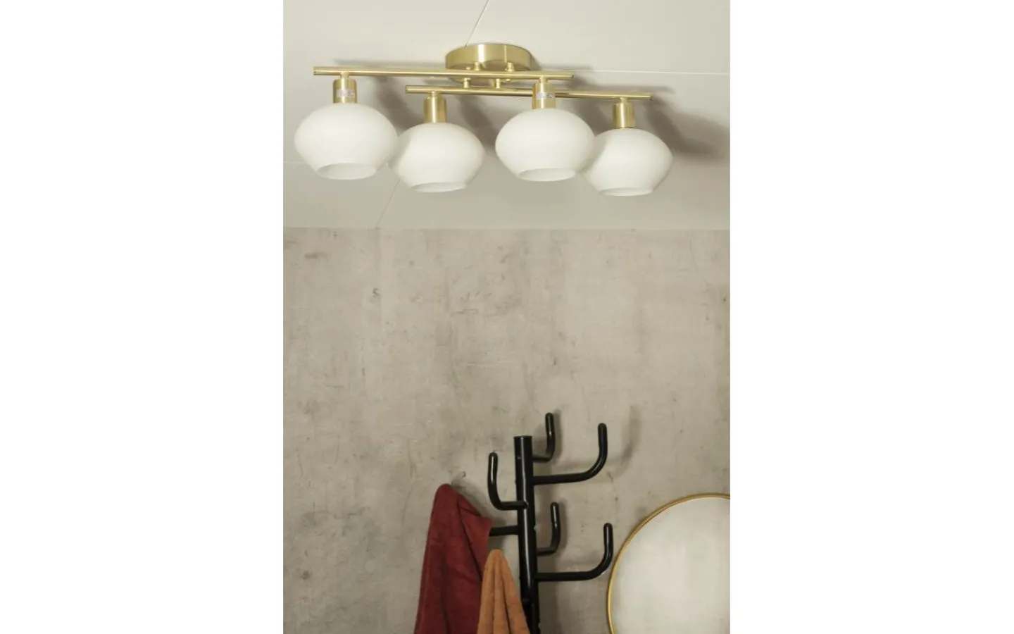 Aneta Elba Plafond 60cm Matt Mässing/Opalvit IP44* Badrumslampor Tak|Plafonder