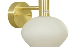 Badrumslampor Vägg<Aneta Elba Vägglampa Matt Mässing/Opalvit IP44