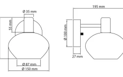 Badrumslampor Vägg<Aneta Elba Vägglampa Matt Mässing/Opalvit IP44