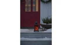 Konstsmide Eldstad Batteridriven Merry Christmas 32cm Svart IP44* Batteri Julpynt Utomhus