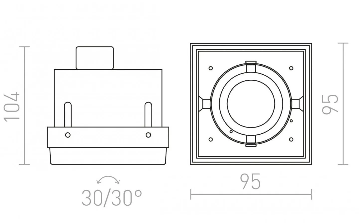 Rendl Electra Infälld Spotlight Svart* Spotlights Med Utbytbar Ljuskälla