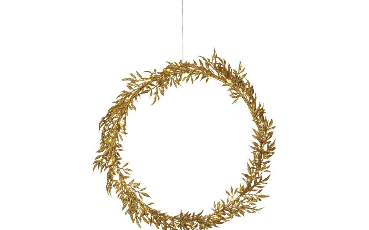 Kransar|Batteri Julpynt Inomhus<Star Trading Elegant Batteridriven Krans 44cm Mässing/Guld