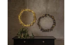 Kransar|Batteri Julpynt Inomhus<Star Trading Elegant Batteridriven Krans 44cm Mässing/Guld