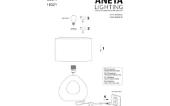 Aneta Eleni Bordslampa 35cm Naturvit* Bordslampor