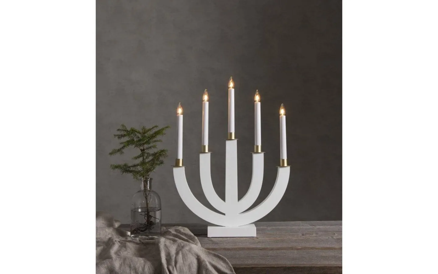 Star Trading Eli Adventsljusstake Vit 47cm* Visa Alla Adventsljusstakar|Adventsljusstakar 31-60 Cm