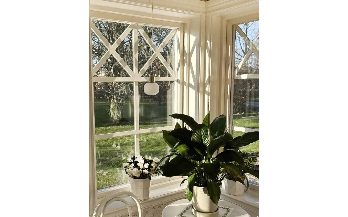 Elin Fönsterlampa 10cm Stål/Opal