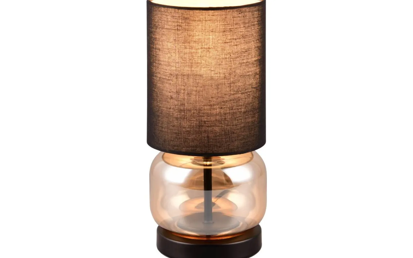 Bordslampor<Trio Lighting Elio Bordslampa E27 matt svart/bärnstensfärgad