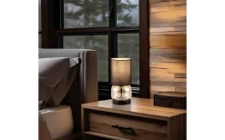 Bordslampor<Trio Lighting Elio Bordslampa E27 matt svart/bärnstensfärgad