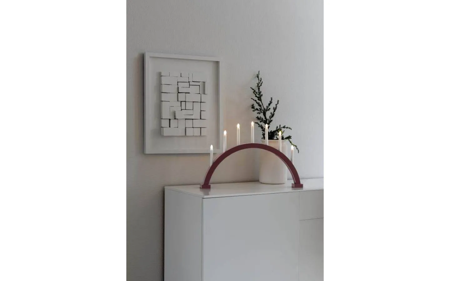 Visa Alla Adventsljusstakar|Adventsljusstakar 31-60 Cm<Konstsmide Eliza Adventsljusstake 7L 39cm Röd