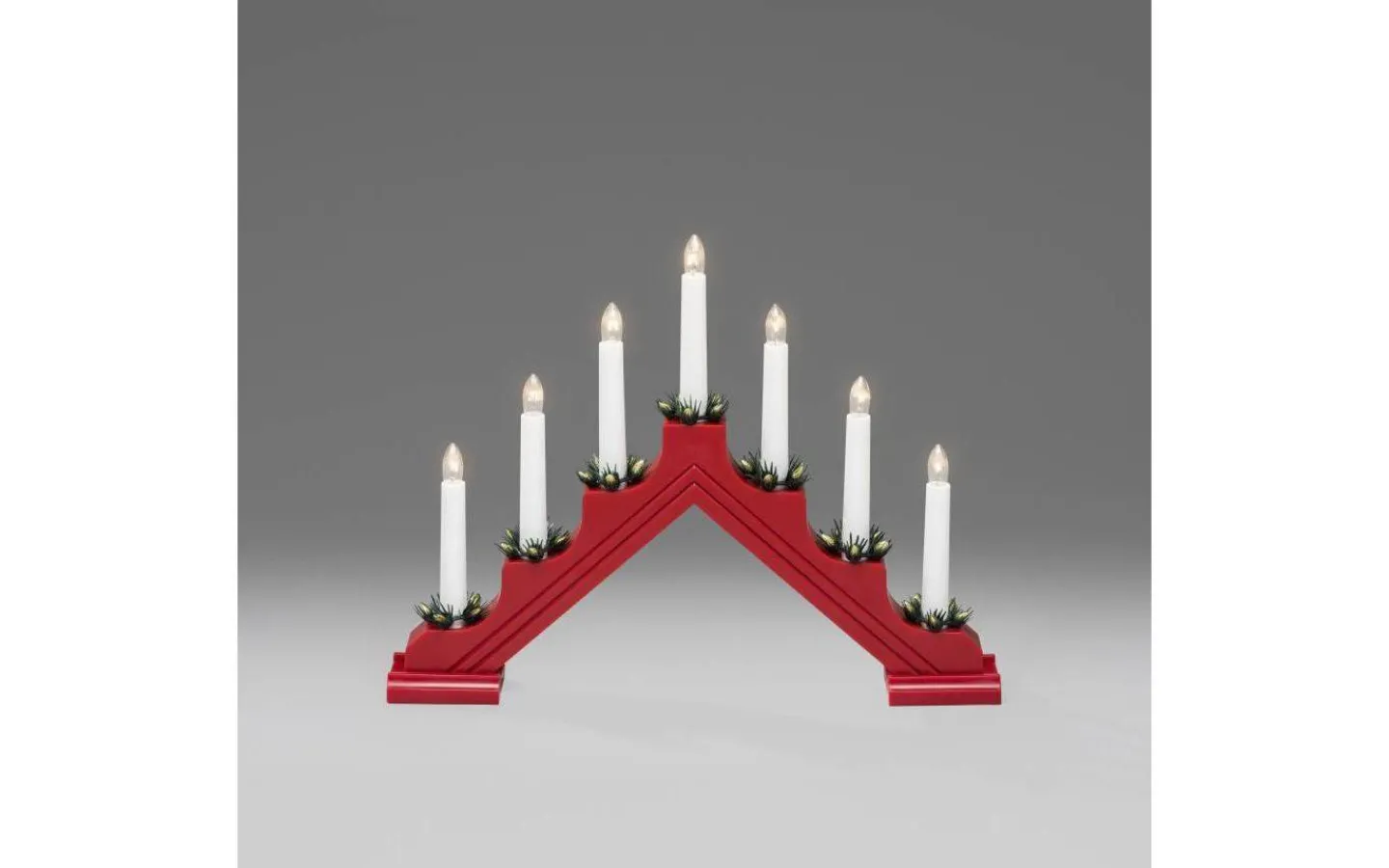 Konstsmide Elli Adventsljusstake 7L 28cm Röd* Visa Alla Adventsljusstakar|Adventsljusstakar 0-30 Cm