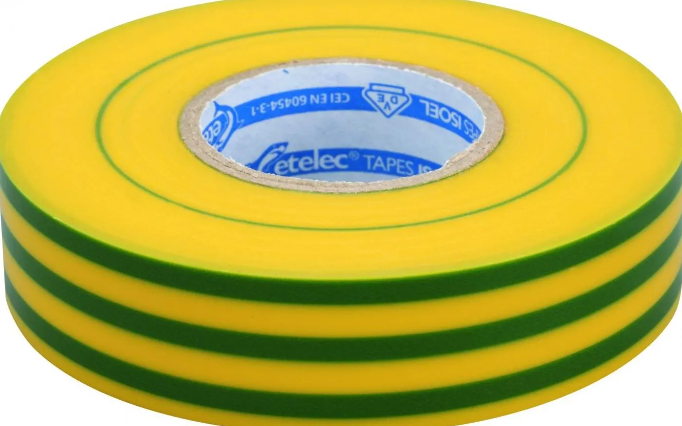 Eltejp, Grön/gul, 25 m