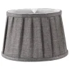 Oriva Emily Lampskärm Oval 22cm Grå* Plisserade Lampskärmar|Ovala Lampskärmar
