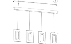 Avlånga Taklampor<Eglo Enaluri Taklampa 88cm LED 3000K 4x5,4W Matt Nickel