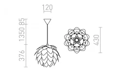 Rendl Encombre Taklampa Vit 43cm E27* Vardagsrum