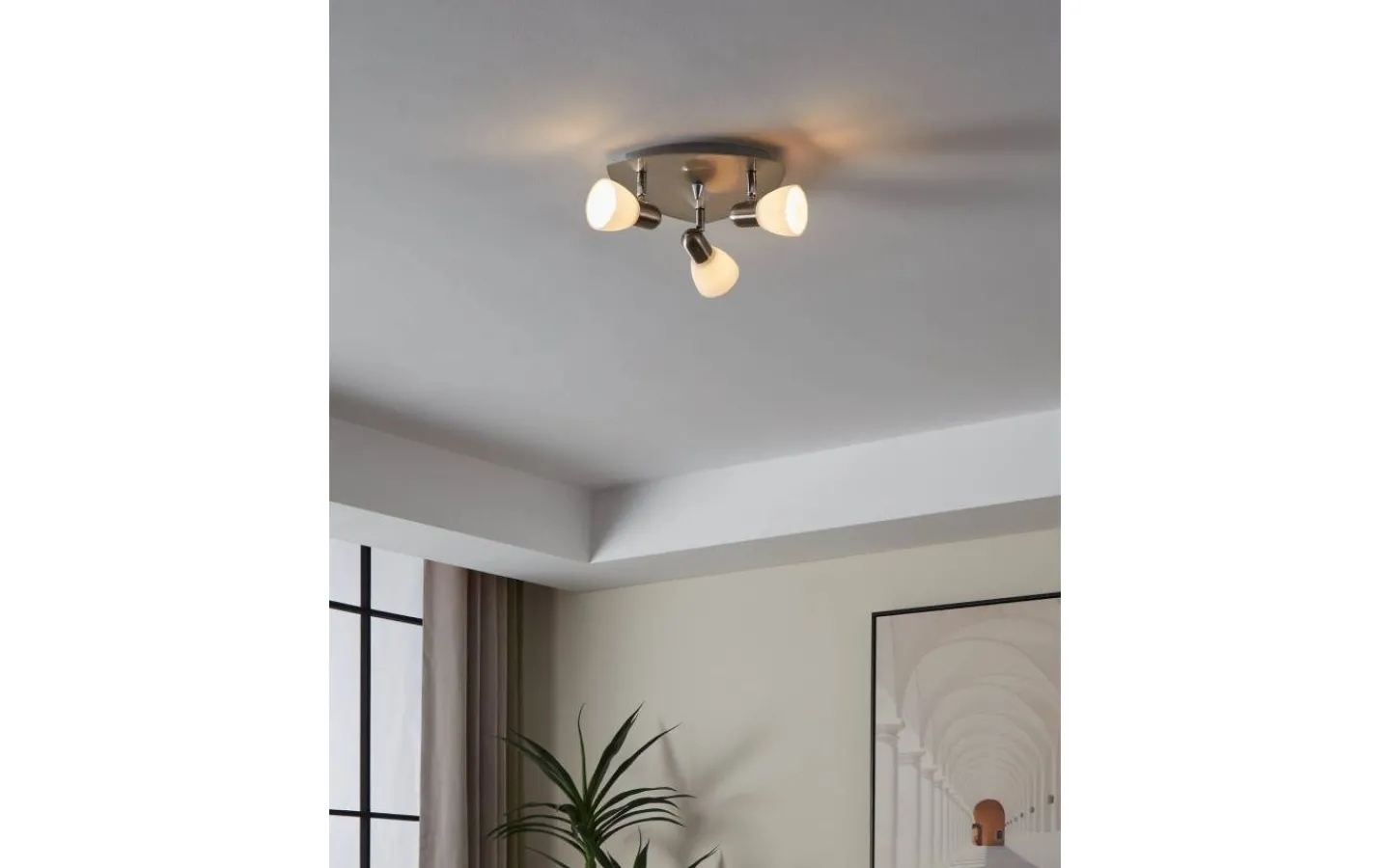 Runda Takspotlights|Takspot Med 3 Lampor<Eglo Enea Takspotlight 27cm Nickel