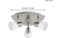 Runda Takspotlights|Takspot Med 3 Lampor<Eglo Enea Takspotlight 27cm Nickel
