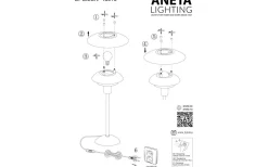 Aneta Epsilon Bordslampa 37cm Beige* Bordslampor