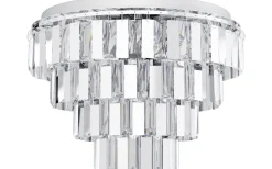 Kristallkronor<Eglo Erseka Kristallplafond 49cm Krom