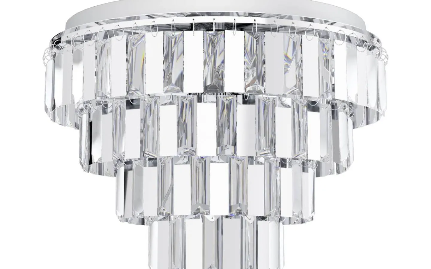 Kristallkronor<Eglo Erseka Kristallplafond 49cm Krom