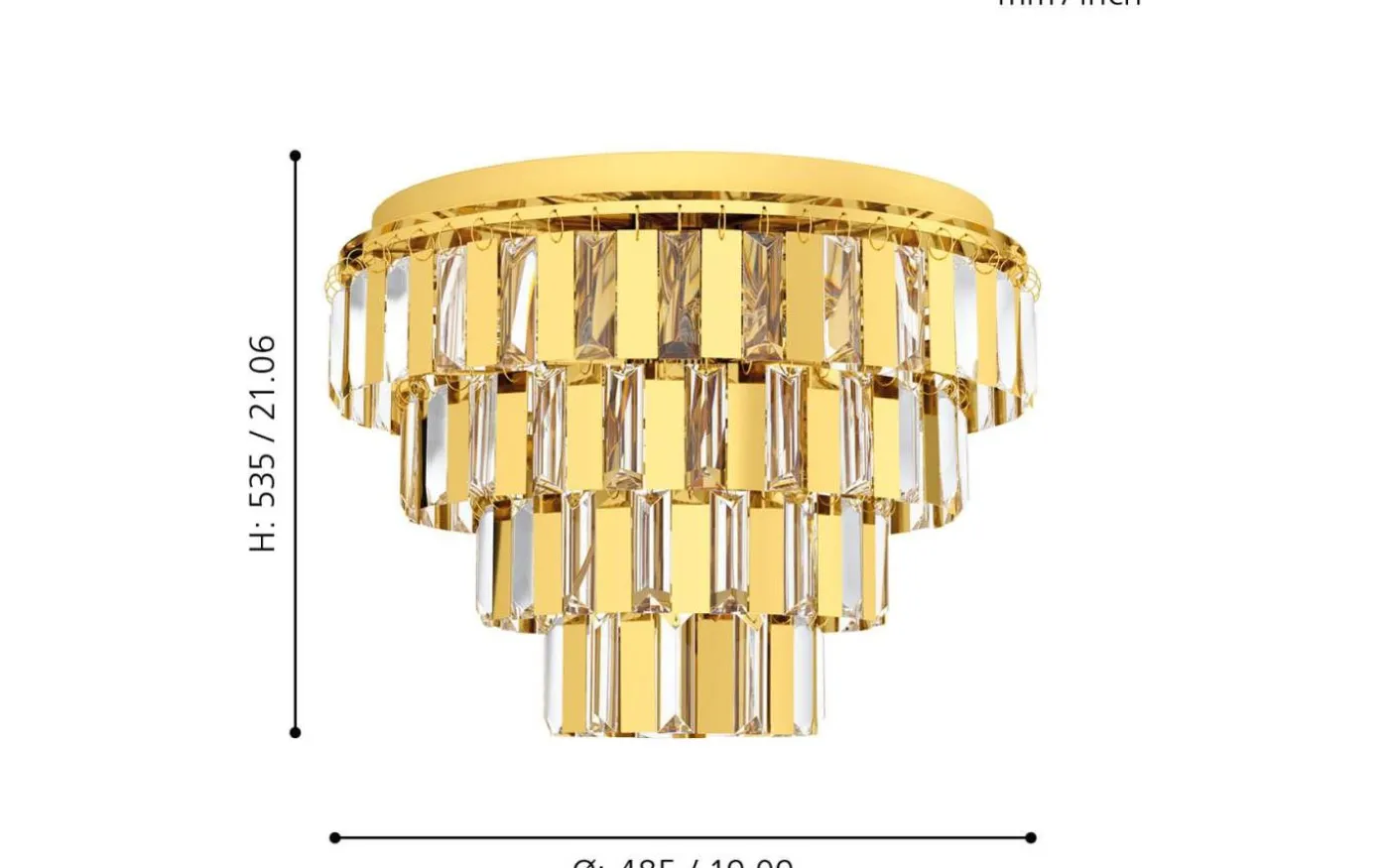 Erseka Plafond 48,5cm Mässing