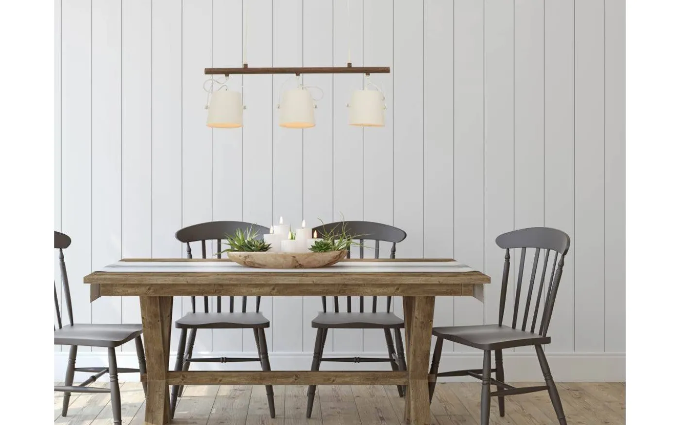 Espresso Taklampa 71cm Vit/Trä