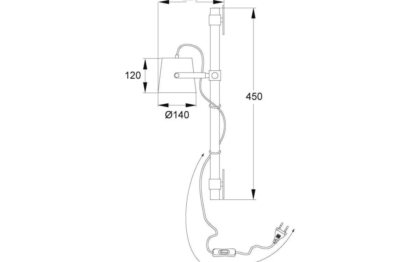 Aneta Espresso Vägglampa Svart* Läslampor