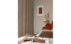 Svanefors Estelle Sammet Gardin 2P Nougat 2x135x280cm* Mörkläggningsgardiner|Enfärgade Gardiner