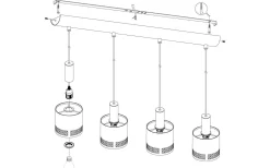 Eglo Esteperra Taklampa 94cm Svart* Avlånga Taklampor