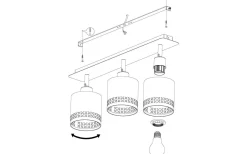 Eglo Esteperra Takspotlight 58cm Svart/Guld* Avlånga Takspotlights|Takspot Med 3 Lampor