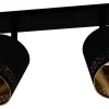Avlånga Takspotlights|Takspot Med 2 Lampor<Eglo Esteperra Takspotlight 34cm Svart/Guld