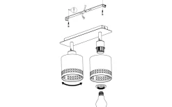 Avlånga Takspotlights|Takspot Med 2 Lampor<Eglo Esteperra Takspotlight 34cm Svart/Guld