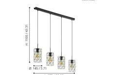 Estevau Taklampa 98cm Mörkbrun