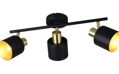 Avlånga Takspotlights|Takspot Med 3 Lampor<Trio Lighting Eva Spotlight 3-delad E14 svart/guld