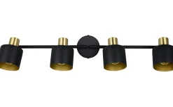Trio Lighting Eva Spotlight 4-delad E14 svart/guld* Avlånga Takspotlights|Takspot Med Minst 4 Lampor