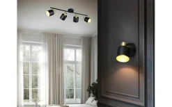 Läslampor<Trio Lighting Eva Spotlight E14 svart/guld