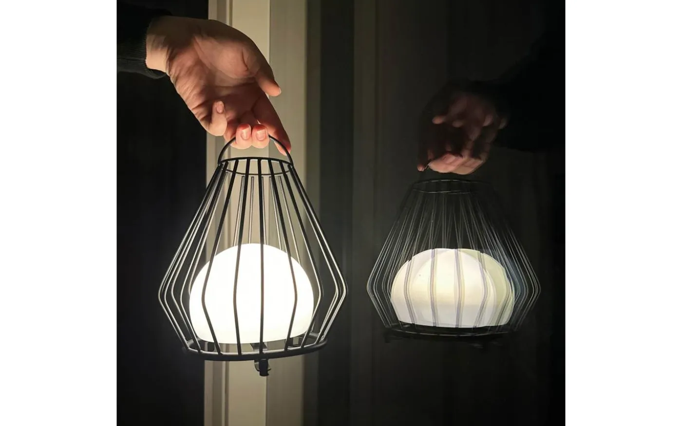 Evesham Laddbar/Solcells Lykta 23cm LED 2700K Svart IP44