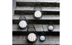 Evesham Laddbar/Solcells Lykta 23cm LED 2700K Svart IP44