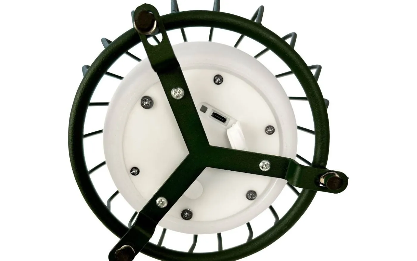 Evesham Laddbar/Solcells Lykta 23cm LED 2700K Grön IP44