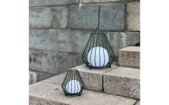 Evesham Laddbar/Solcells Lykta 23cm LED 2700K Grön IP44