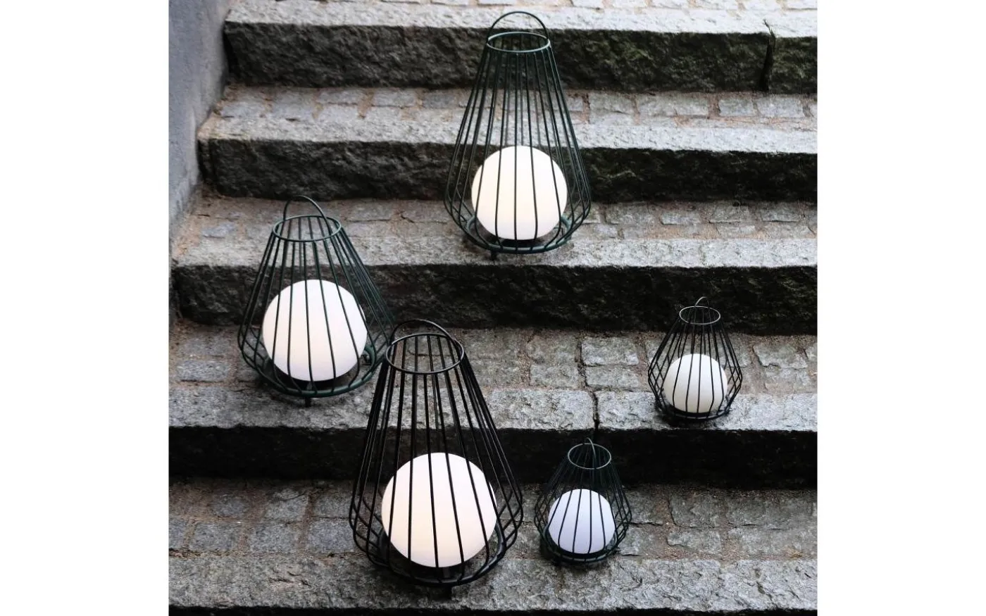 Evesham Laddbar/Solcells Lykta 23cm LED 2700K Grön IP44