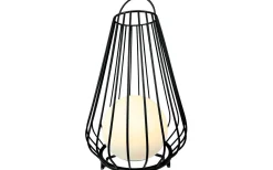 Dyberg Larsen Evesham Laddbar/Solcells Lykta 48cm LED 2700K Svart IP44* Ljuslyktor|Uppladdningsbara Lampor Utomhus