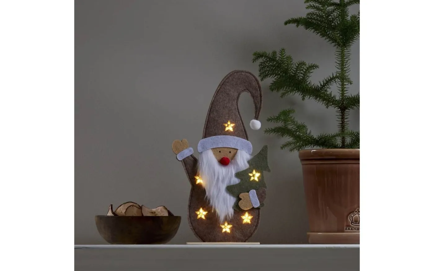 Fabbe Batteridriven Bordsdekoration Tomte 30cm