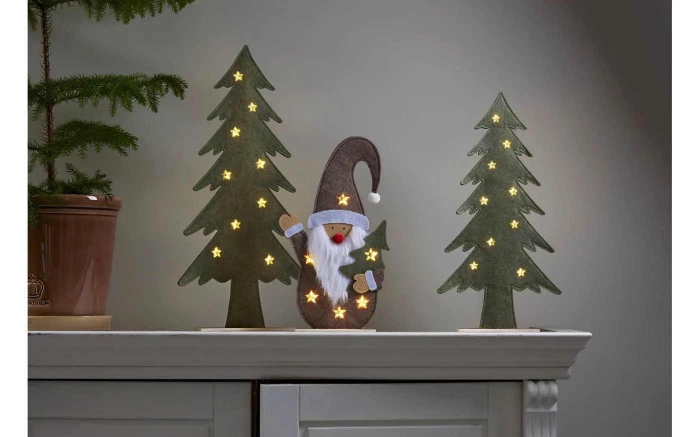 Fabbe Batteridriven Bordsdekoration Tomte 30cm