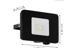 Eglo Faedo 3 Strålkastare LED 5000K 10W Svart IP44* Led Strålkastare