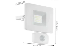 Eglo Faedo 3 Strålkastare Rörelse LED 5000K 21W Vit IP44* Led Strålkastare