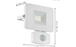 Faedo 3 Strålkastare Rörelse LED 5000K 10W Vit IP44