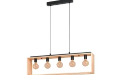 Avlånga Taklampor<Eglo Famborough Taklampa 100cm 5L Trä/Svart