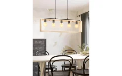 Avlånga Taklampor<Eglo Famborough Taklampa 100cm 5L Trä/Svart