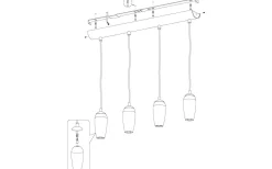 Avlånga Taklampor<Eglo Farsala Taklampa 98cm G9 LED 3000K 4x3W Nickel