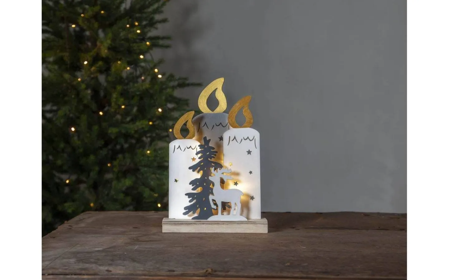 Star Trading Fauna Batteridriven Ljusstake Ljus med Timer 34cm* Batteridrivna Adventsljusstakar|Visa Alla Adventsljusstakar